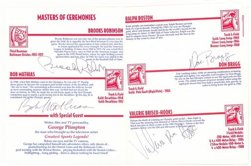 1996 Olympic Gold Medal Reunion Program With 26 Signatures Including Spinks & Dorsett (JSA)